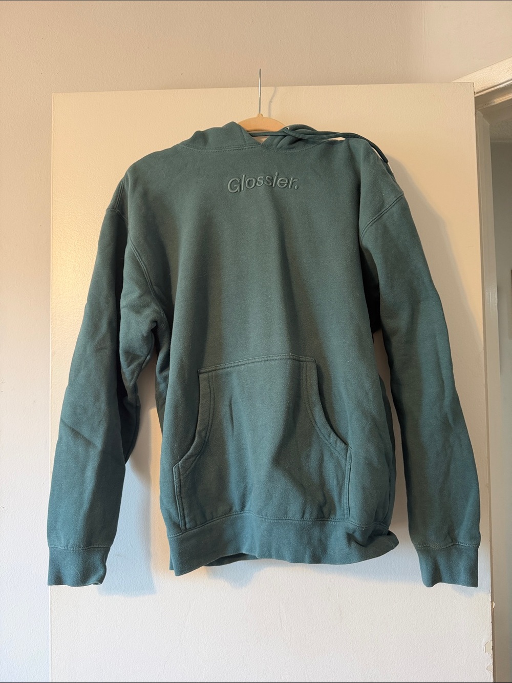 Glossier woman’s Green Crewneck Hoodie